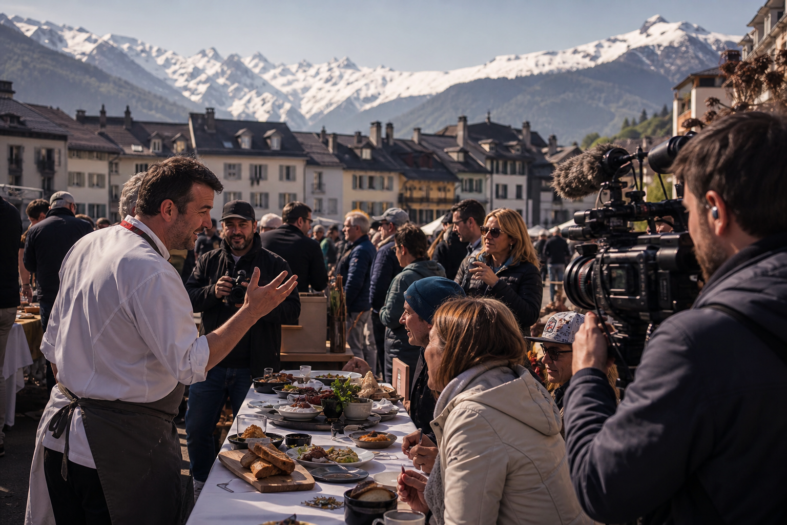 Festival gastronomique filmé en montagne